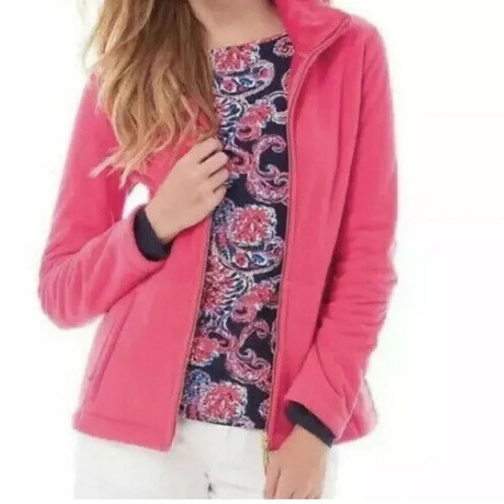 Lilly Pulitzer pink fleece jacket sz small
